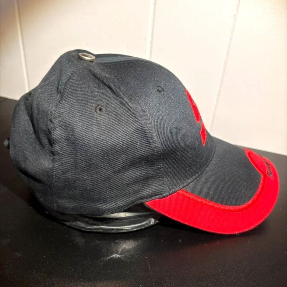 Vintage Snap-On Tools K-Products Hat Black Red Wrench Logo Strapback Cap - Picture 2 of 7